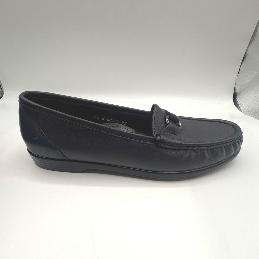 SAS Jewel Loafer,Women's 9.5 Slim, Navy Blue Leather Tripad Comfort Flat